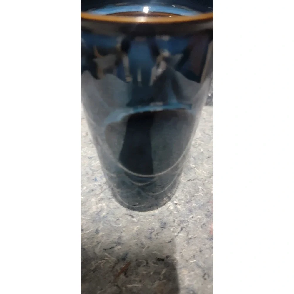Starbucks 2017 Anniv. Blue Scales Siren Relief Ceramic Tumbler Traveler Mug 10oz